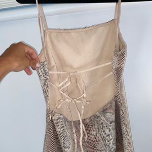 Nude snake print Urban Outfitters mini dress